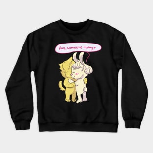 Cartoon Cats Hugging Crewneck Sweatshirt